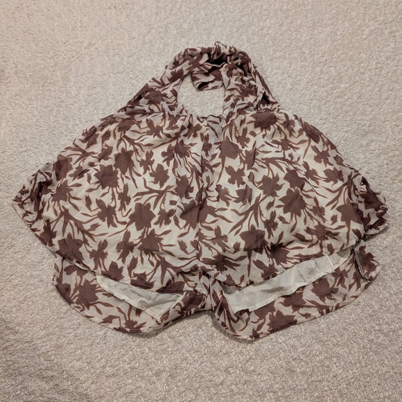 Luxxel Brown Tie Front Ruffled Sundress - Picture 8 of 9